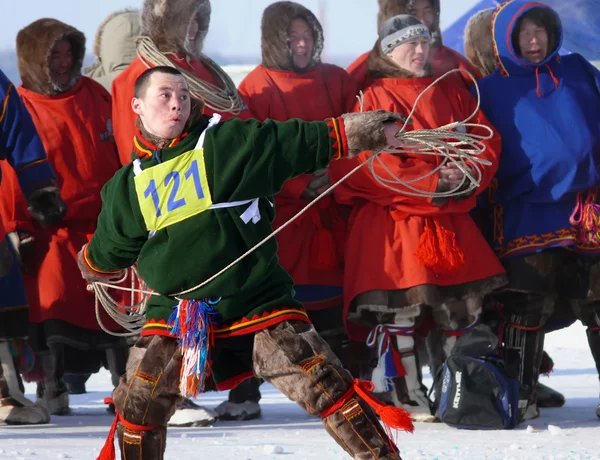 Nadym, Russia - March 15, 2008: the national holiday - the Day o — Stock Photo, Image