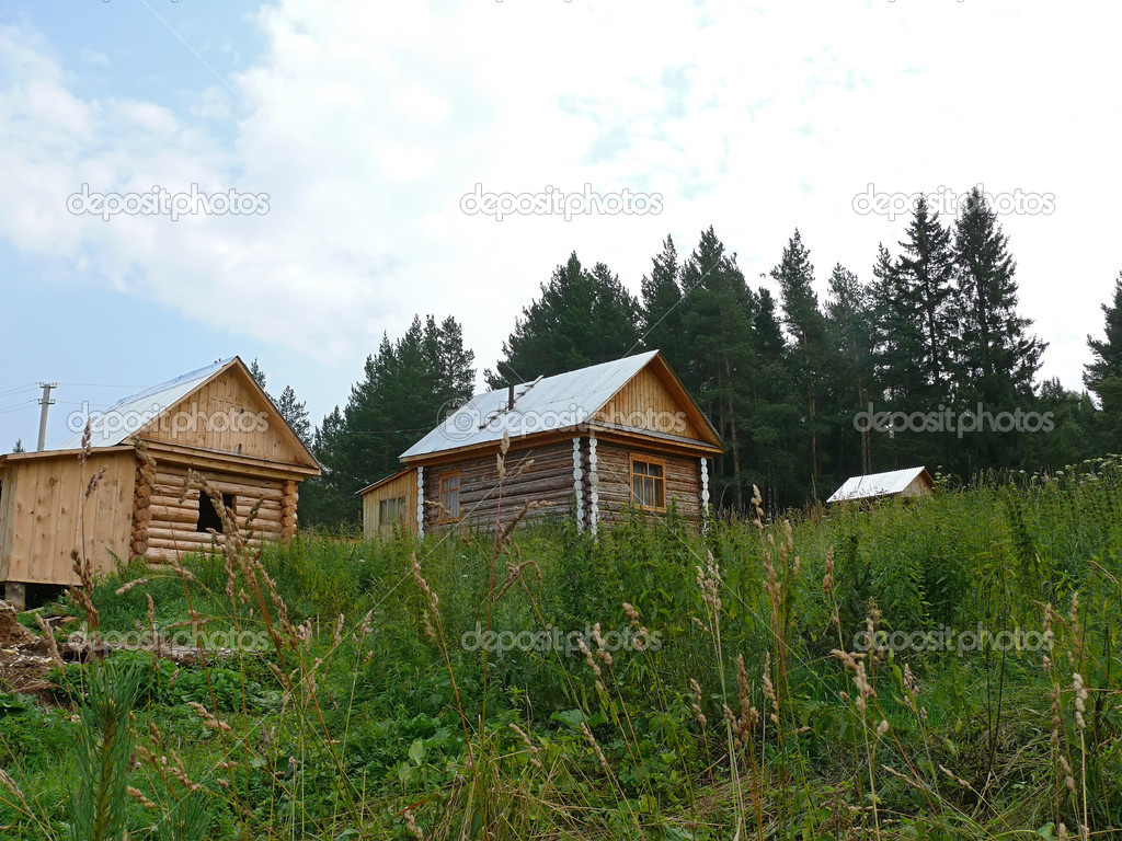Russia, Alanga. Landscape nature. The village in a forest. House