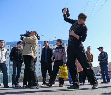 nadym, Rusya Federasyonu - may 17, 2008: spor yarışmaları. Bilinmeyen