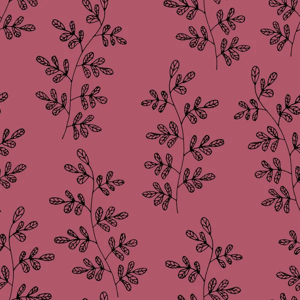 Pembe arka planda kusursuz siyah yapraklar.