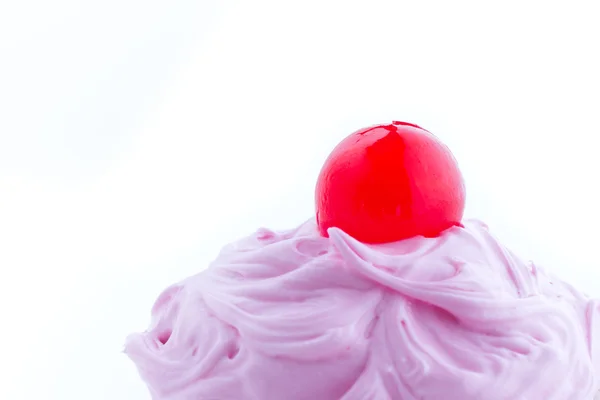 Pink Cupcake with Cherry on Top — Stock Photo, Image