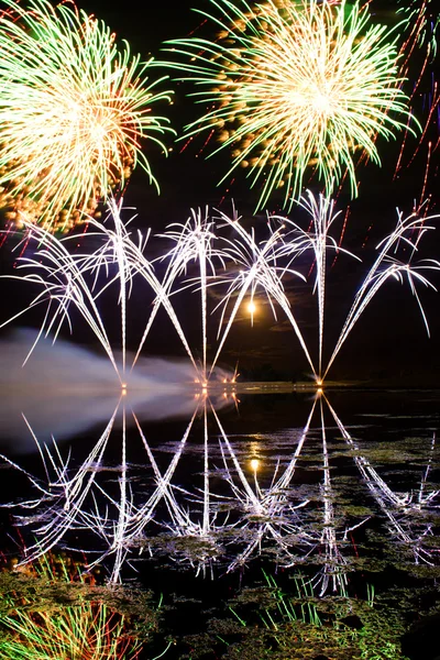 Streaks of Blue Fireworks — Stock Photo, Image