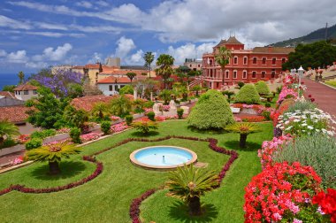 Beautiful botanical garden in La Orotava, Tenerife clipart