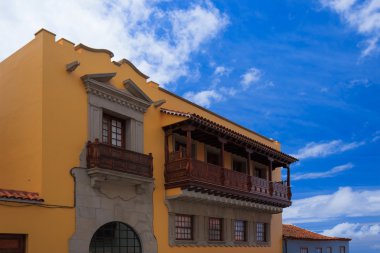 Traditional house built in Canary style in La Orotava town, Tenerife clipart