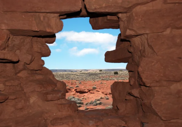 A vista das ruínas Wukoki em Wupatki — Fotografia de Stock