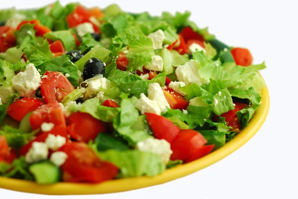 Leckerer griechischer Salat mit Feta — Stockfoto