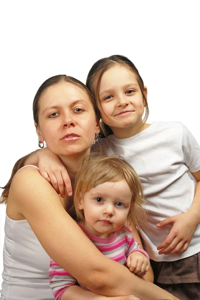 Portrait of a happy mother and her children — Stock Photo, Image