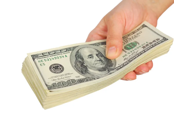 Dollar bank note money in the hand — Stock Photo, Image