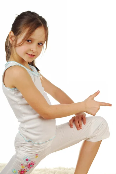 Imagem de estoque da menina feliz, isolado em branco — Fotografia de Stock