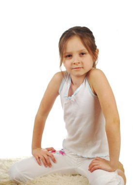 stok görüntü üzerinde beyaz izole, mutlu bir kız