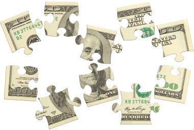 Doları banknot para bulmaca