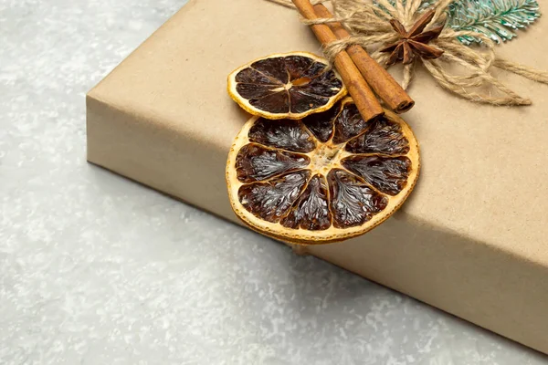 오렌지 그리고 아니스로 장식된 클로즈업 Eco Friendly 재사용 자연먹을 수있는 — 스톡 사진