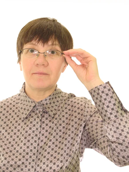 Portrait of a business woman on a white background — Stock Photo, Image