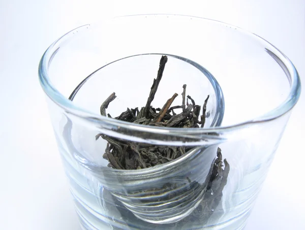 Black tea in glass — Stock Photo, Image