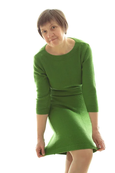 Woman in green — Stock Photo, Image