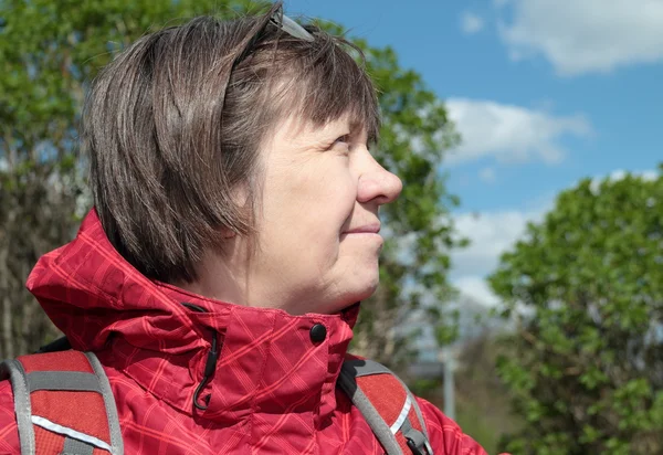 Expressive athletic middle-aged woman — Stock Photo, Image