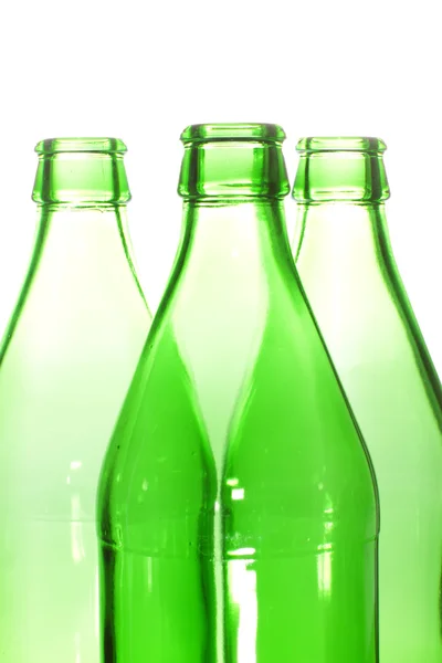 Drie glazen fles nek — Stockfoto