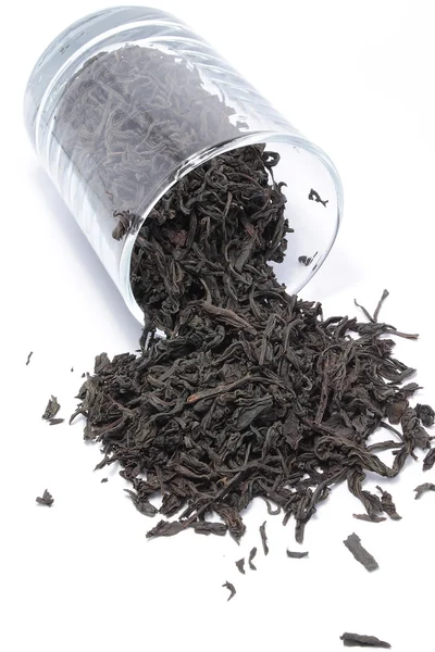 Fekete tea levelek Stock Fotó