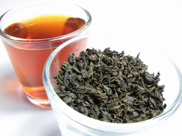 Black Tea in glass — Stock Photo, Image