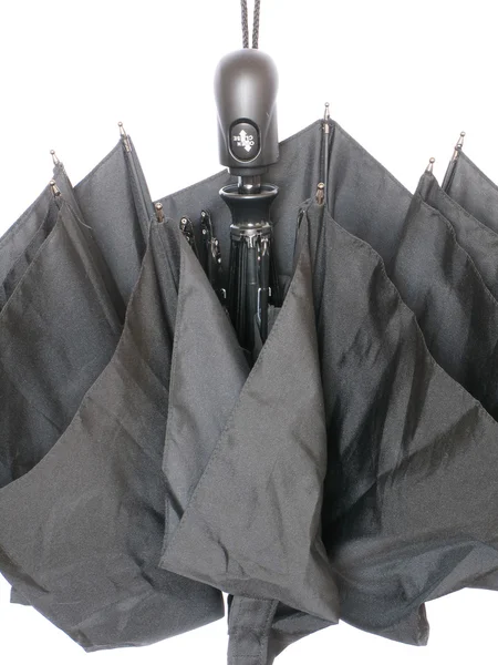 Zwarte paraplu halfopen — Stockfoto