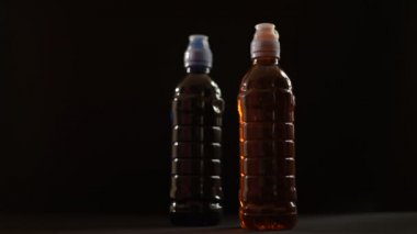 Isotonic electrolyte sports drink. Two bottles. HD video