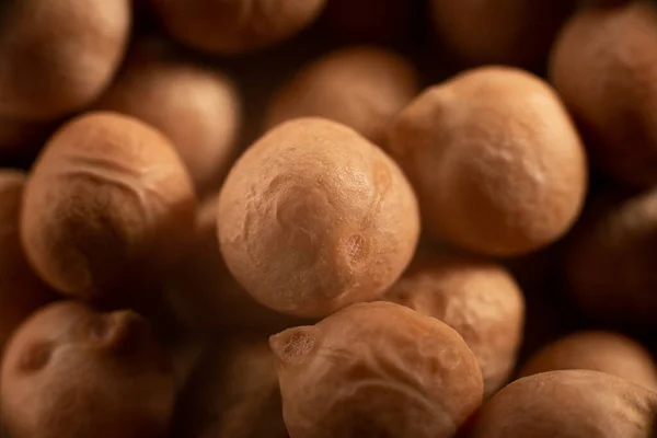 Pile Dried Chickpeas Close Chickpeas Nuts Ancient Grain Food — Foto de Stock