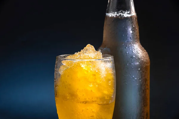 Frozen Beer Slushie Cocktail Glass Close — Zdjęcie stockowe