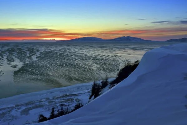 Ice and fiery sunset — Stock Photo, Image