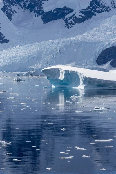 Naturaleza de la Península Antártica. Hielos e icebergs. Viaje en aguas profundas y puras entre glaciares de la Antártida. Fantásticos paisajes de nieve . — Foto de Stock