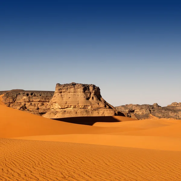 Bizarr homokkő sziklák a szaharai sivatagban — Stock Fotó
