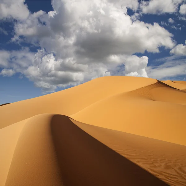 Deserto Líbio. Poeira de ouro densa, dunas e areia bonita — Fotografia de Stock
