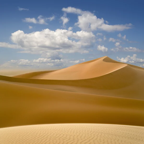 Libysche Wüste. Dichter Goldstaub, Dünen und schöner Sand — Stockfoto