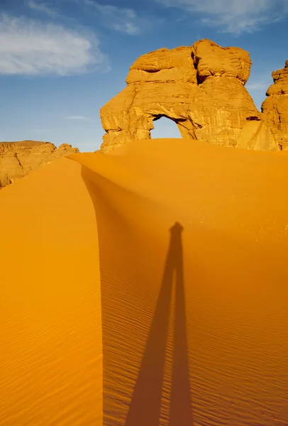 Stenen verwijderd in de Saharawoestijn, Libië — Stockfoto