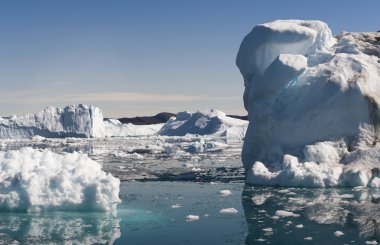Mavi icebergs Grönland