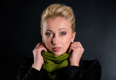 Beautiful woman with scarf