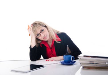 yorgun bir iş kadını