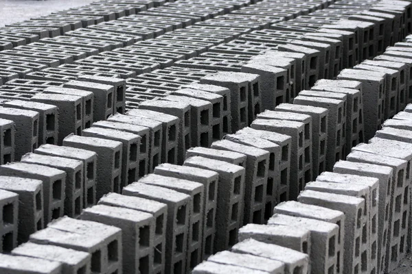 Rows of Concrete Bricks drying — Stock Photo, Image