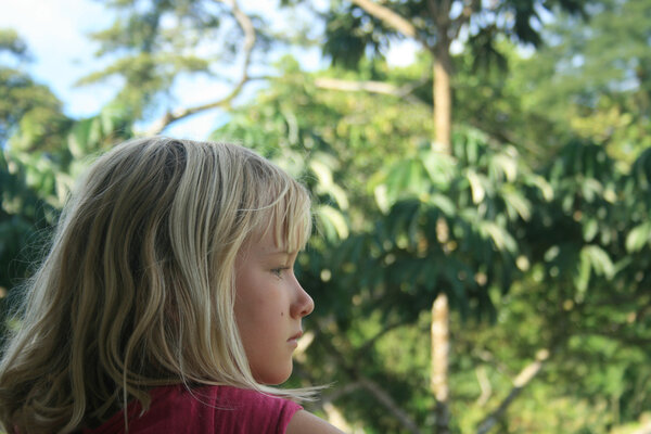 Young Girl Looking at the Jungle