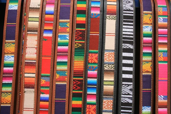 Colorful Cloth and Leather Belts — Stock Photo, Image