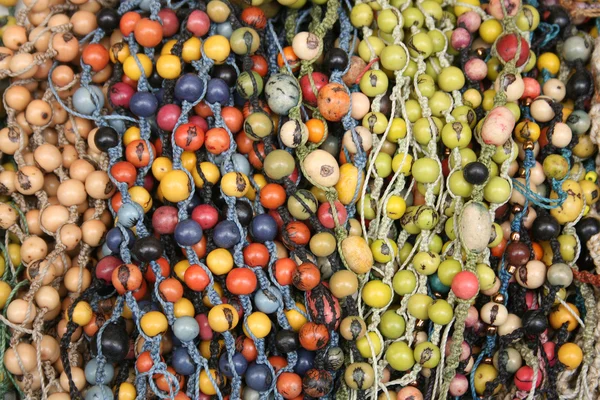 Färgglada tagua pärlor på otavalo marknaden — Stockfoto