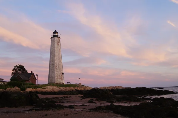 Five Mile Point Lighthouse at sunset — Stock Photo, Image