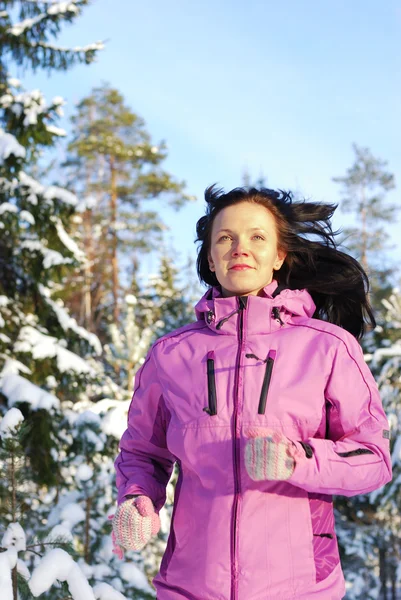 Winter jogging — Stock Photo, Image