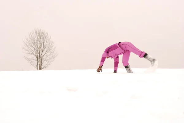 Winter sports exercises — Stock Photo, Image