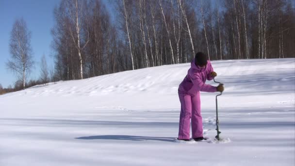 Hobby de inverno — Vídeo de Stock