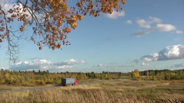 Auto guida su strada di campagna — Video Stock