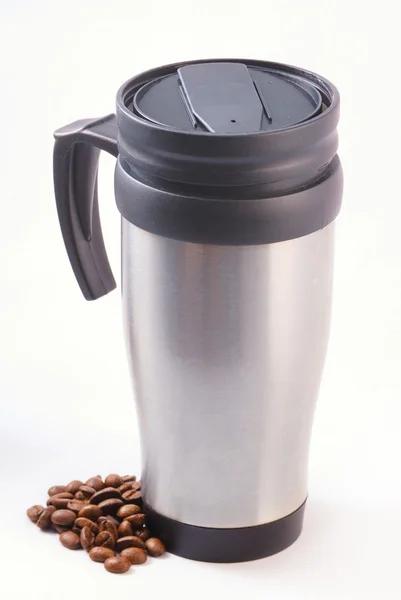 Coffee thermos mug — Stock Photo, Image