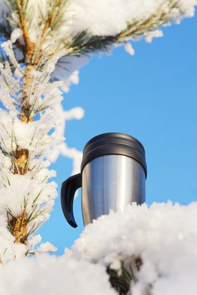 Thermos koffiemok Stockfoto