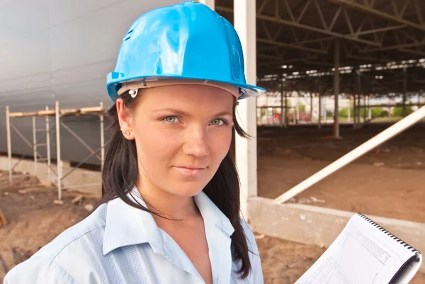 Young engineer at construction site — Stock Photo, Image