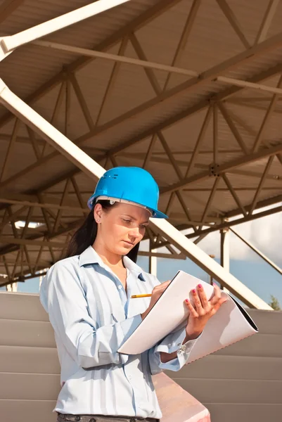 Young engineer at construction site — Stock Photo, Image