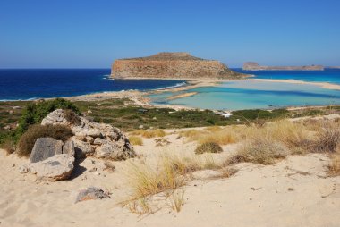 Göle Ballos(Balos) görünümünü ve ada Gramvousa